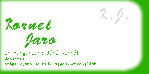 kornel jaro business card