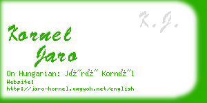 kornel jaro business card